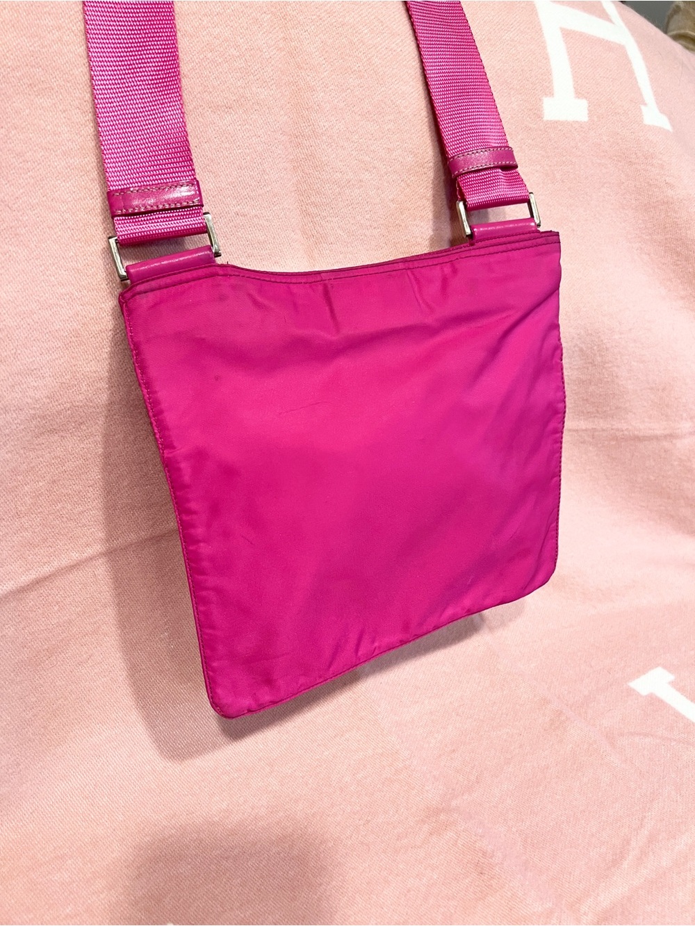 PRADA⭐️Authentic! Hot Pink Nylon Crossbody or shoulder Bag! - Picture 8 of 13